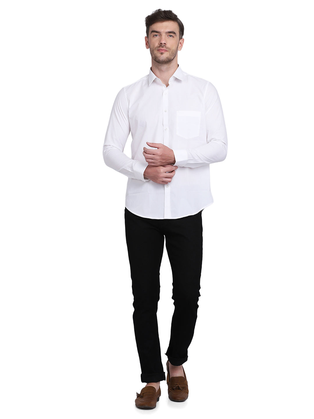 Double Cloth Crinkled Cotton men's Long Sleeves shirt