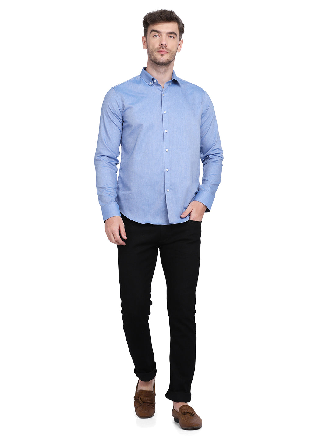 Cotton oxford formal Royal blue Shirt
