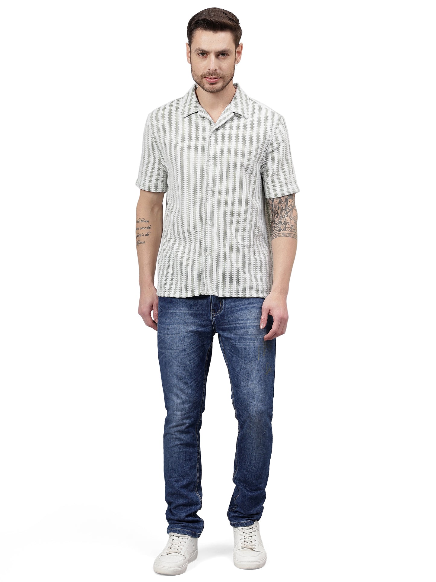 Mesh Juq. Half Sleeve Trending Men's Wear Shirt