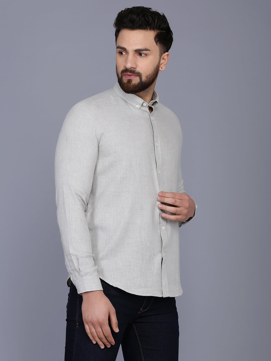 Men Slim Fit Flannel Casual Shirt