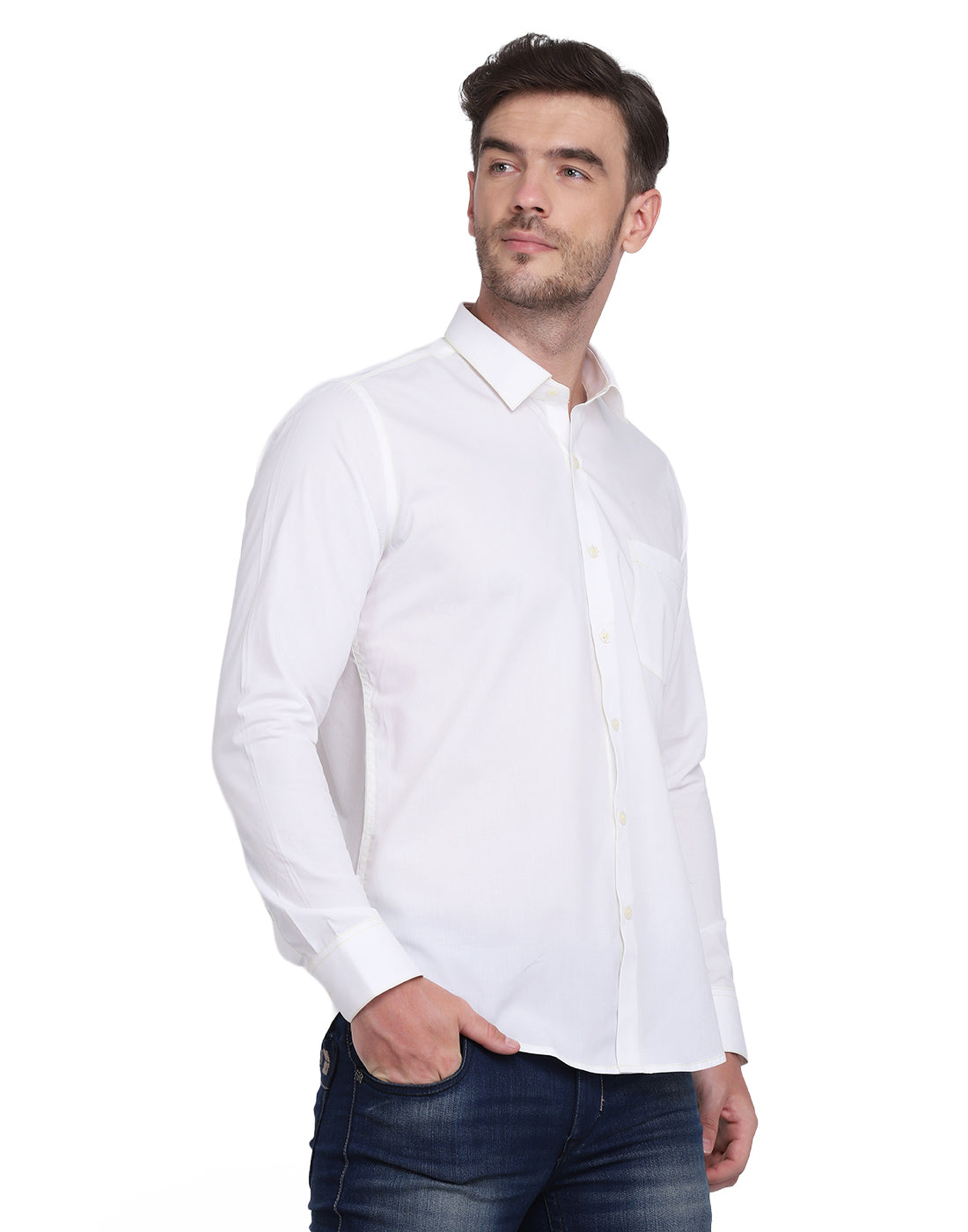 Neon green Contrast Stitching detailed men's shirt