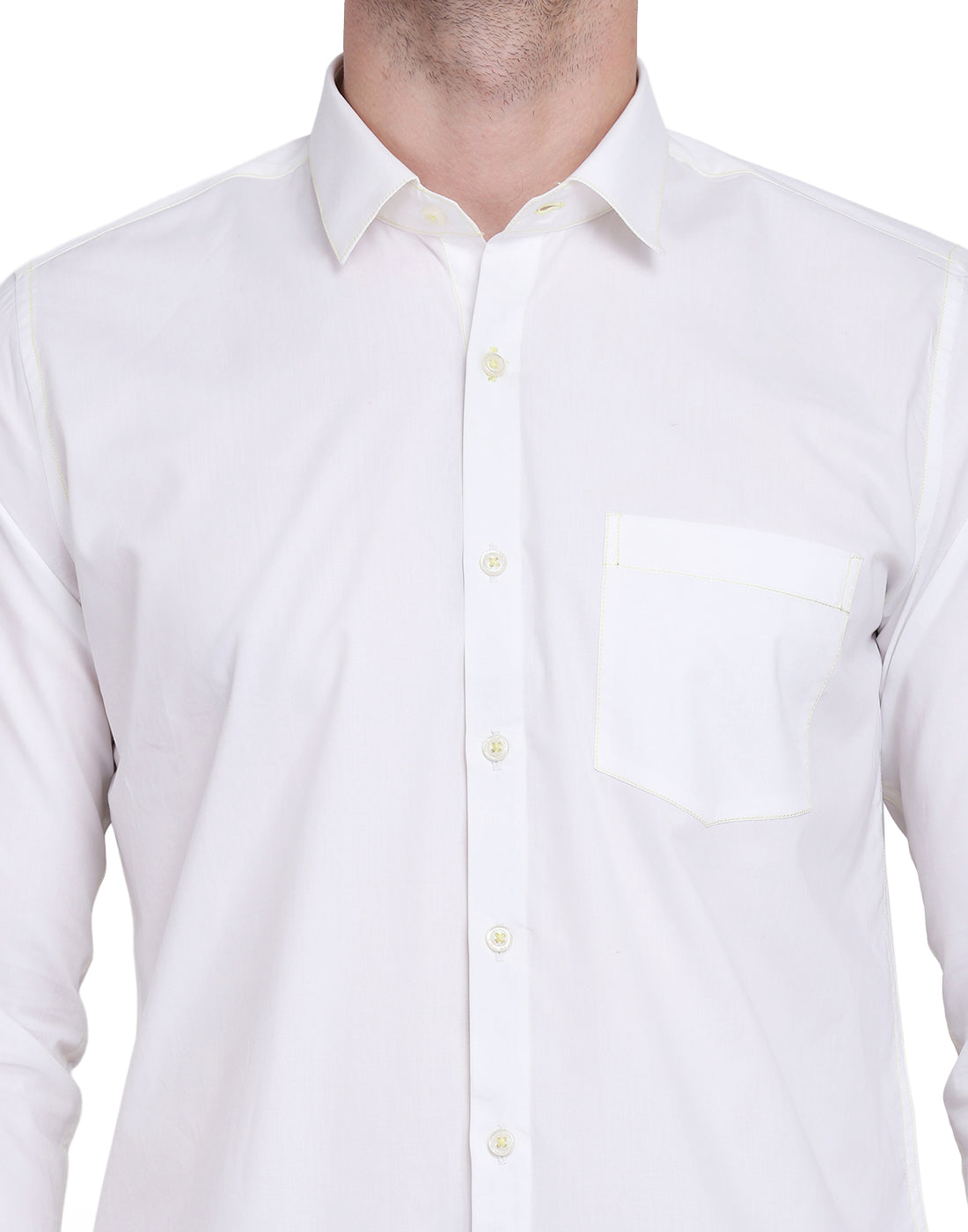 Neon green Contrast Stitching detailed men's shirt