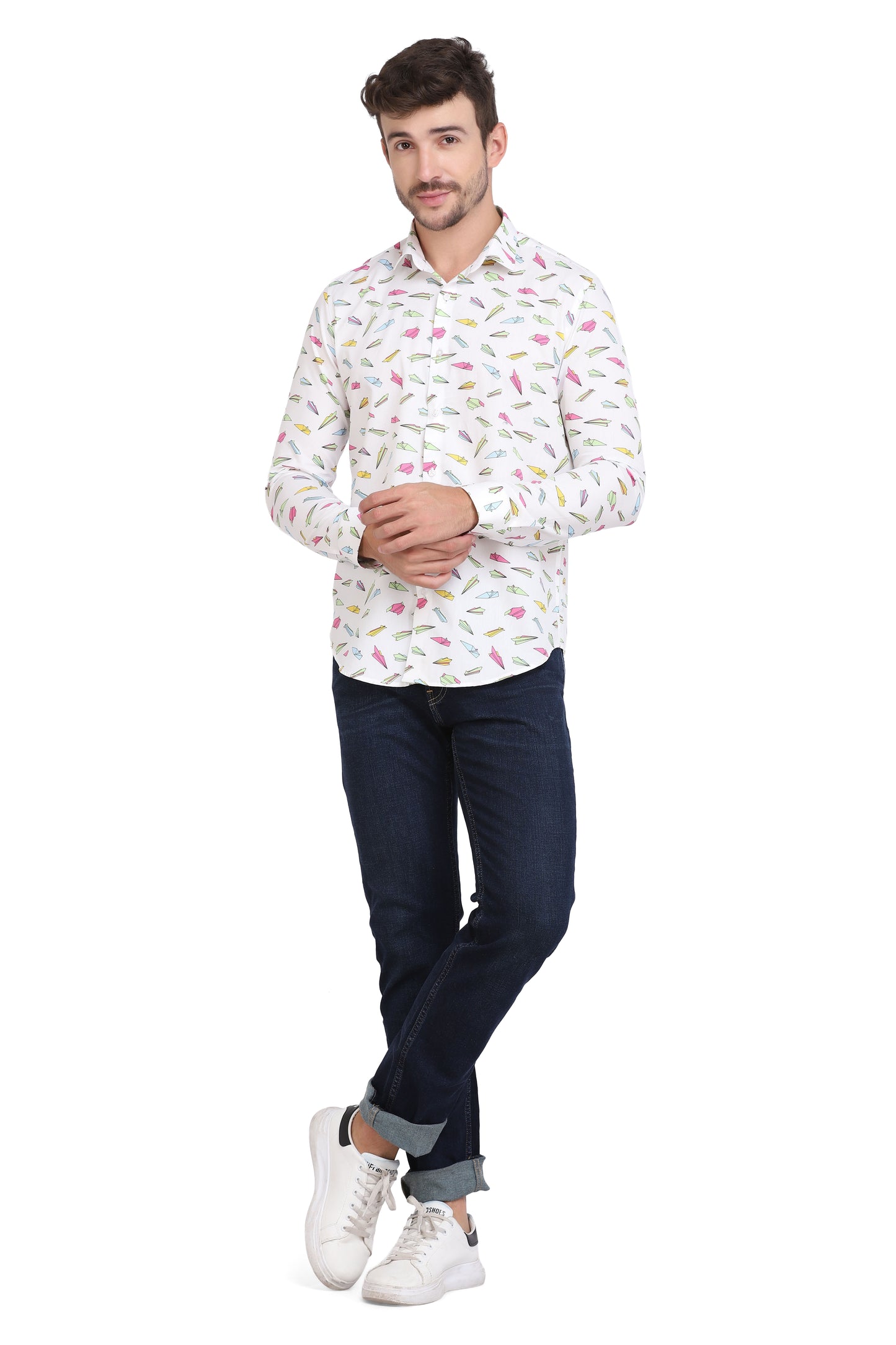 conversational airplane print men’s Shirt