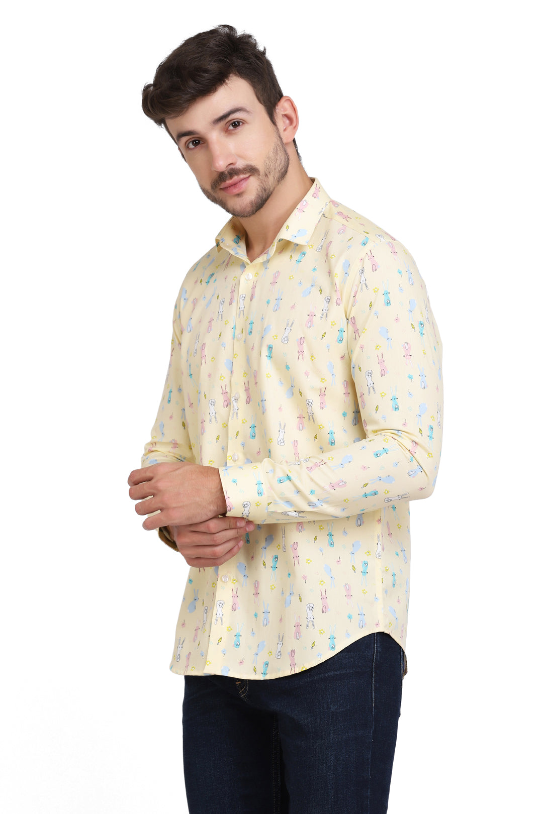 conversational bunny print men’s Shirt