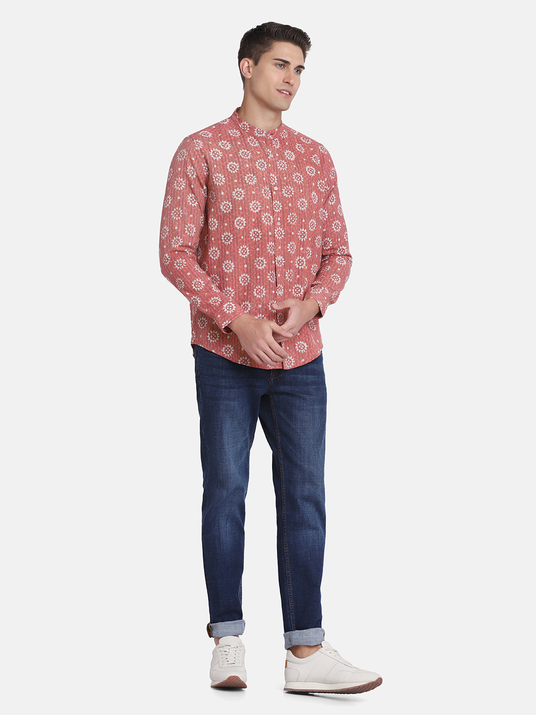 Ethnic Drops Stripes Print Shirt