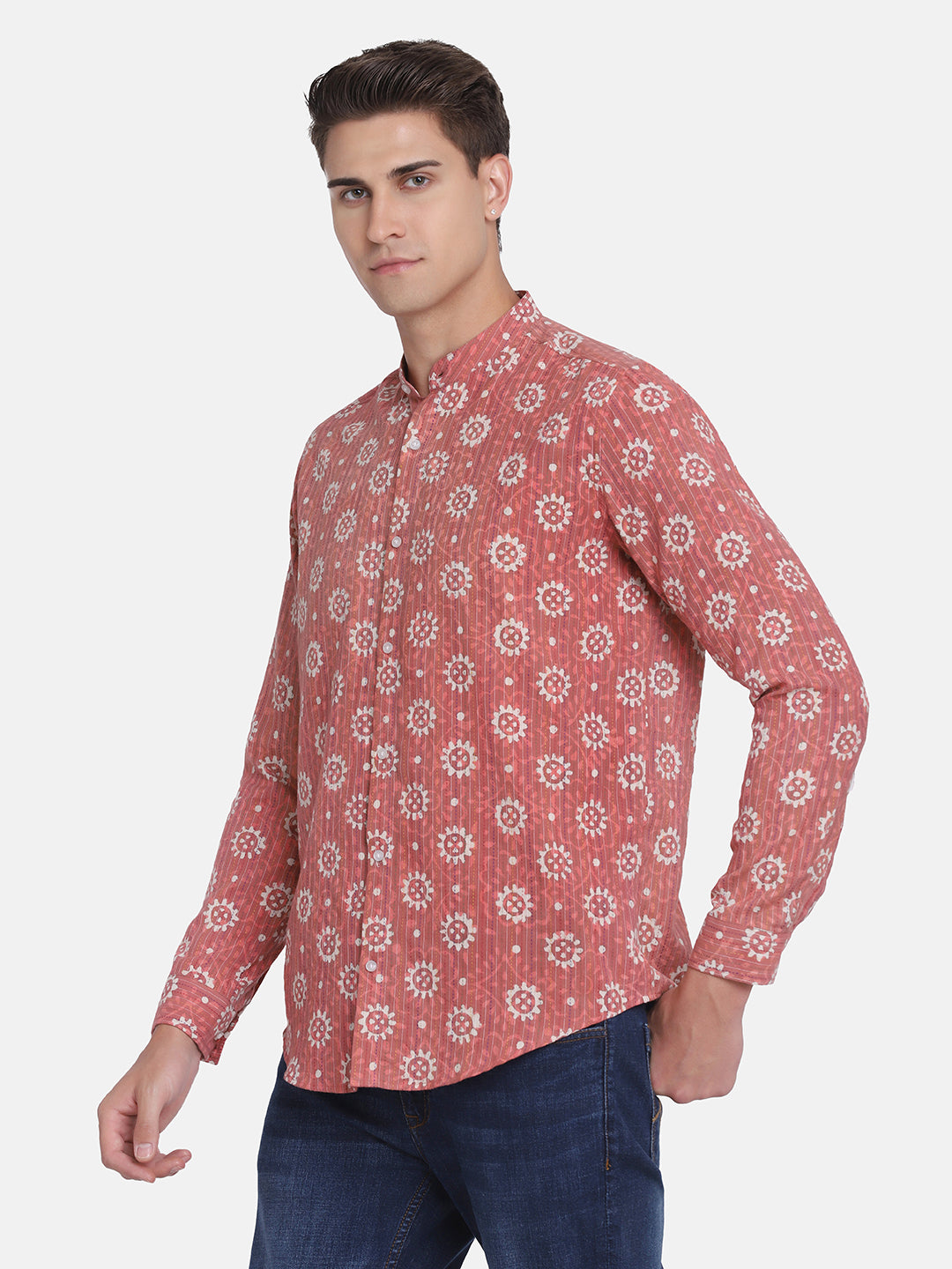 Ethnic Drops Stripes Print Shirt