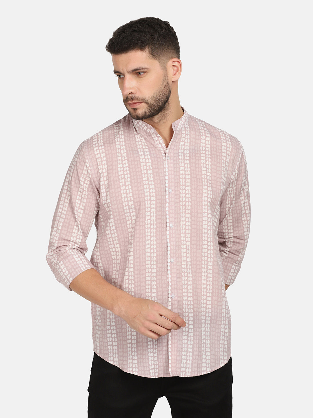 Ethnic Drop Vertical Stripes Print Shirt