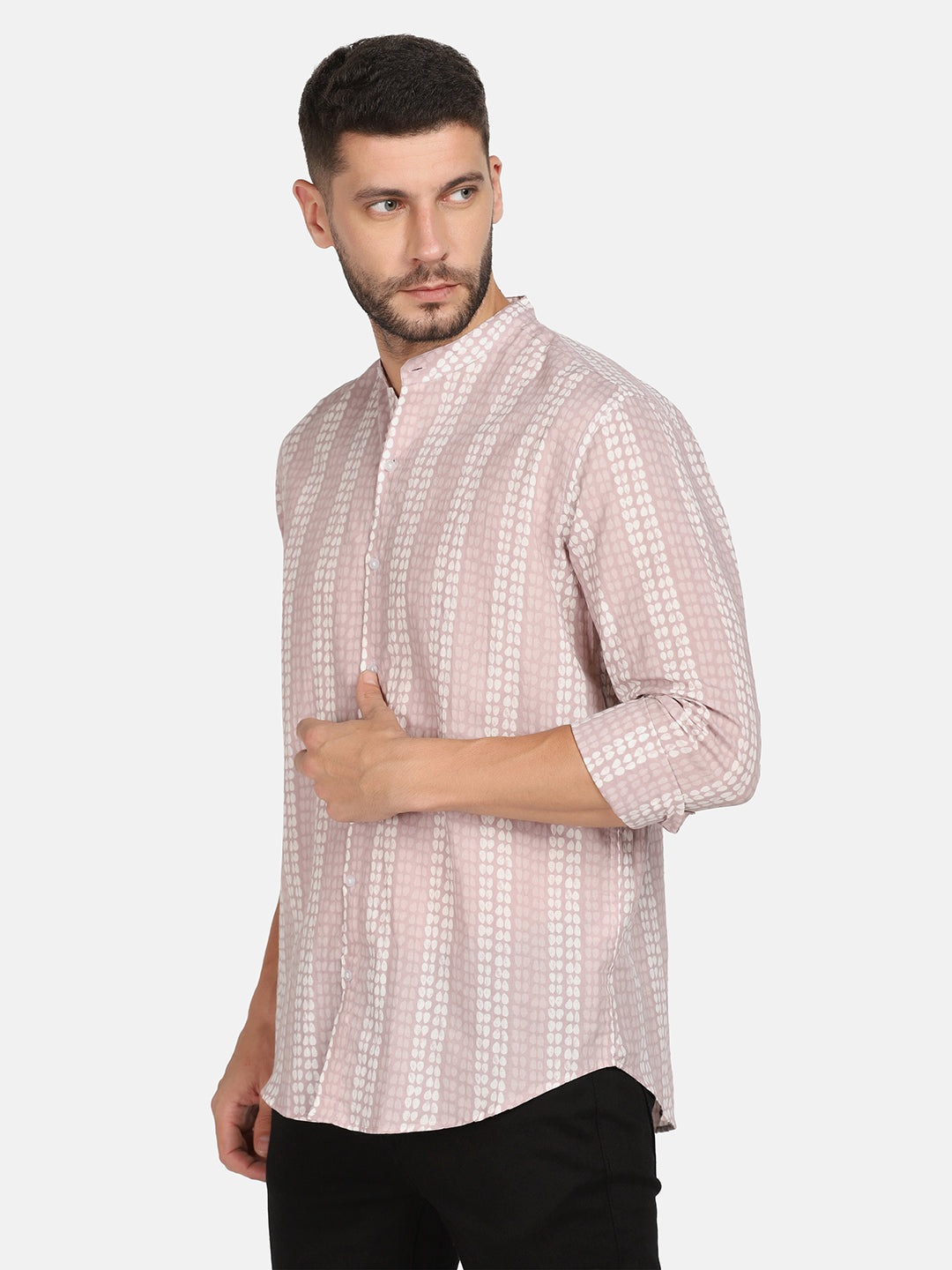 Ethnic Drop Vertical Stripes Print Shirt
