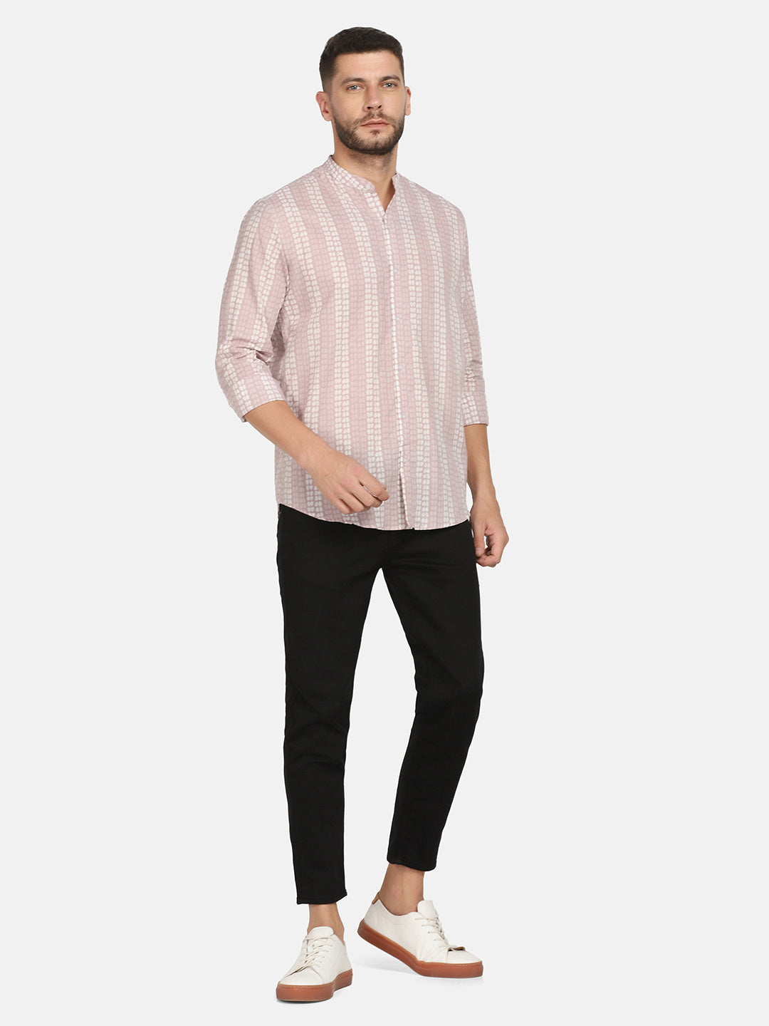 Ethnic Drop Vertical Stripes Print Shirt