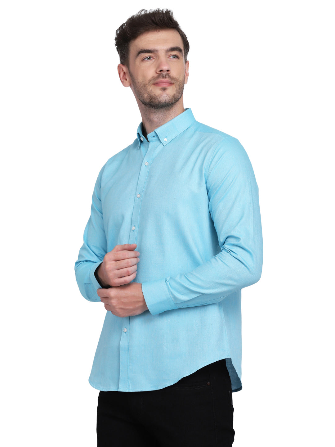 Cotton oxford formal Aqua Shirt