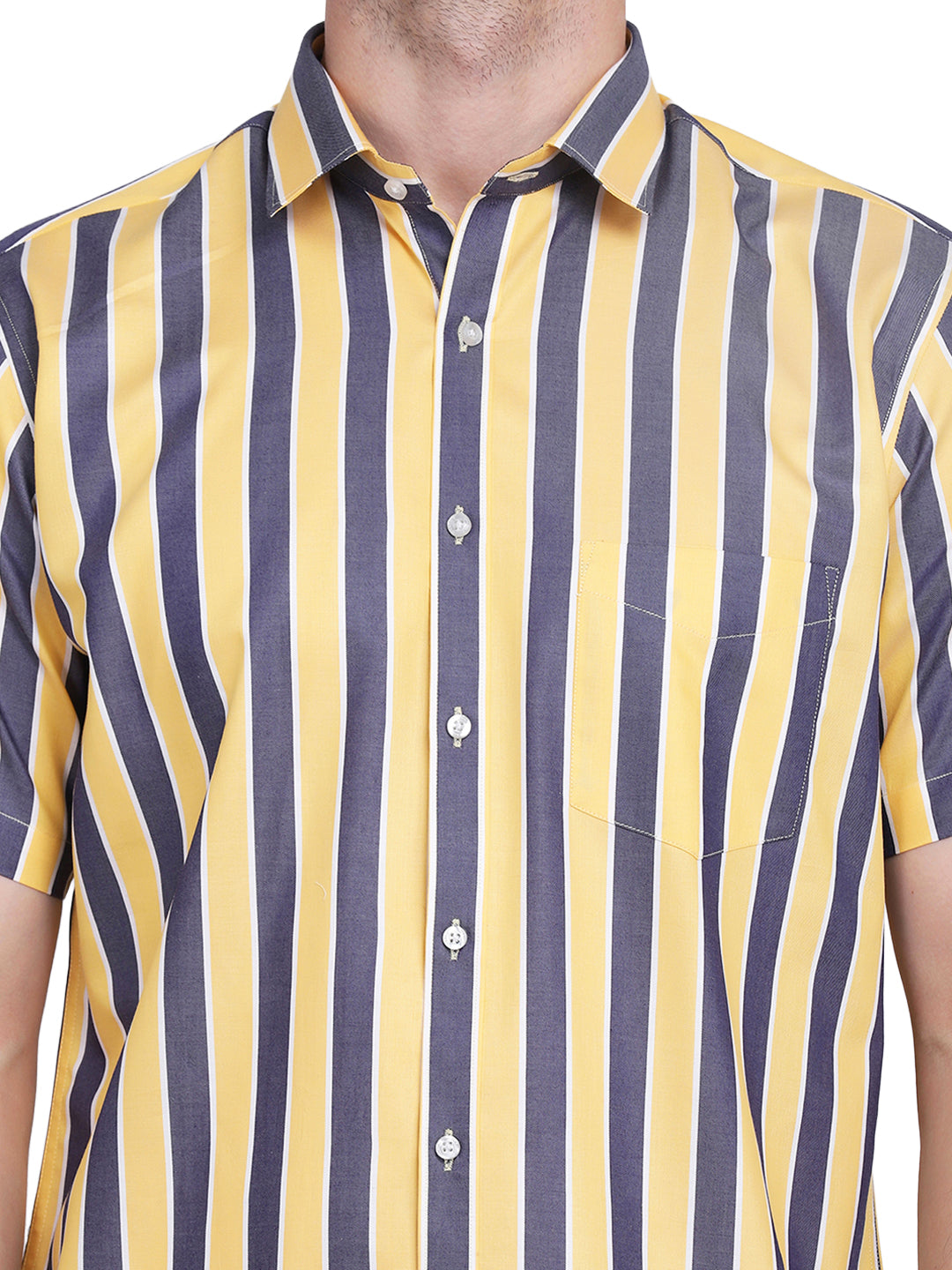 Blue & yellow wider Stripe shirt