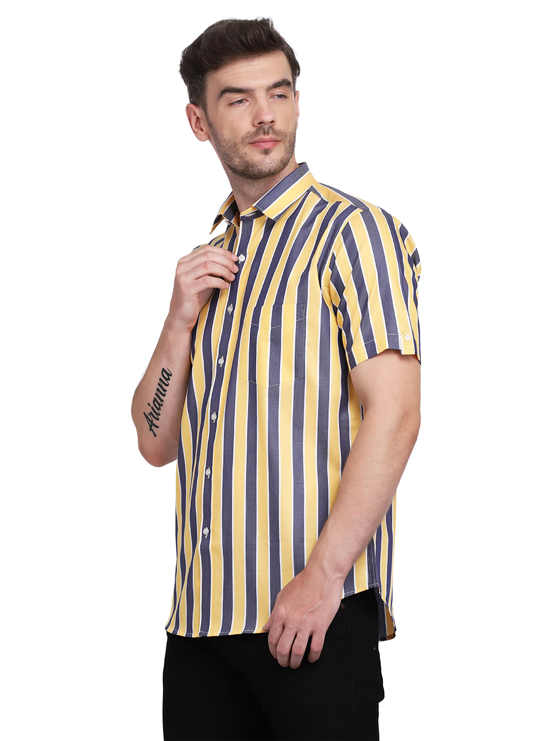 Blue & yellow wider Stripe shirt