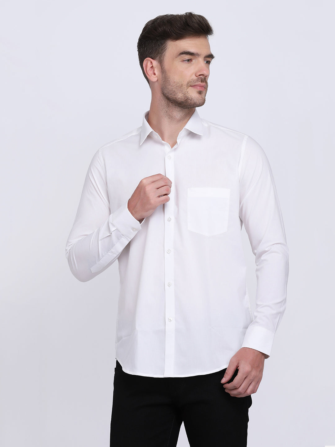 Super White Regular Fit Format/Casual wear shirt