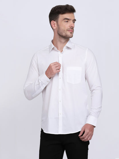 Super White Regular Fit Format/Casual wear shirt