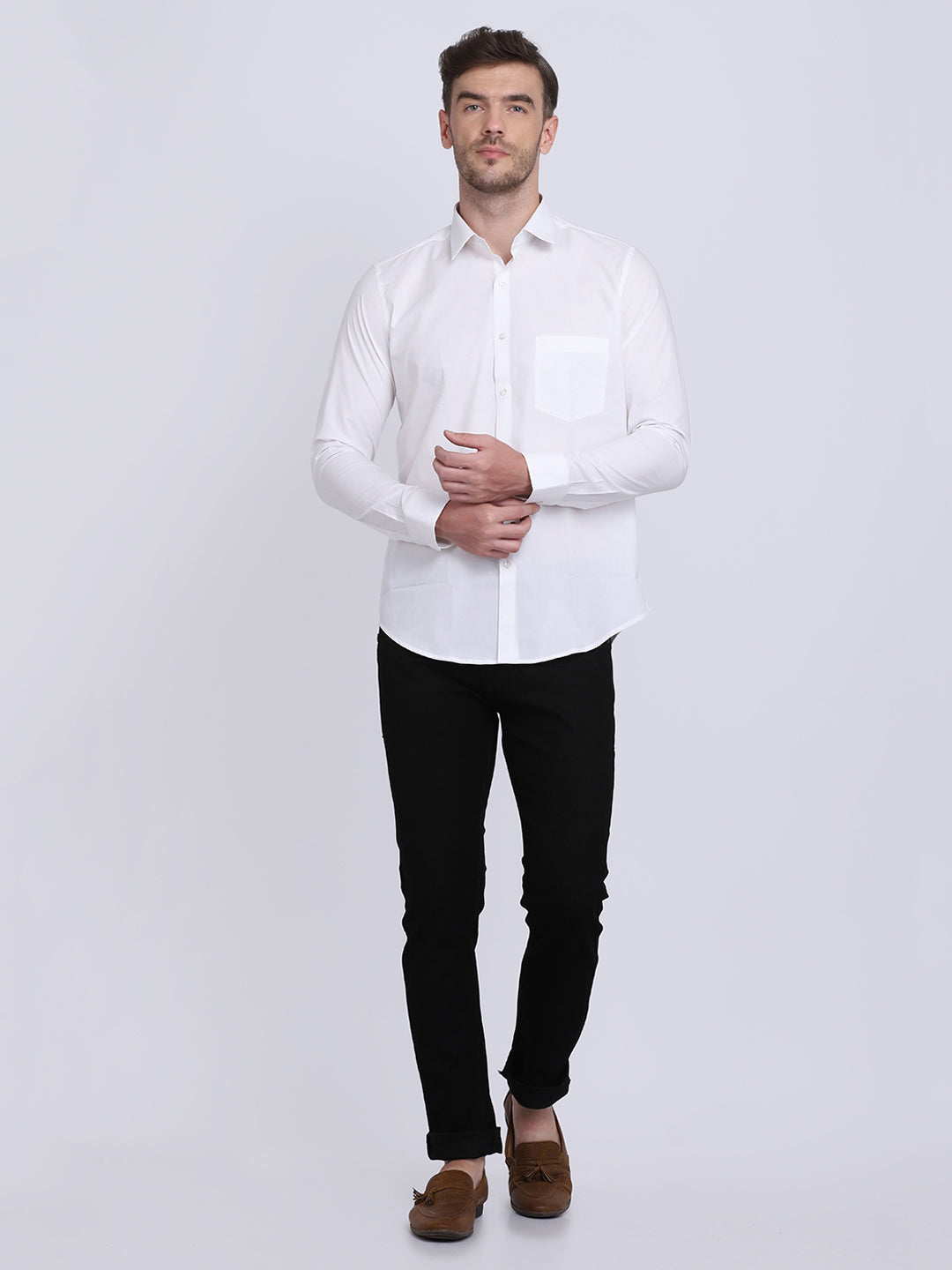 Super White Regular Fit Format/Casual wear shirt