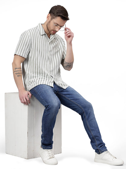 Mesh Juq. Half Sleeve Trending  Men's Wear Shirt