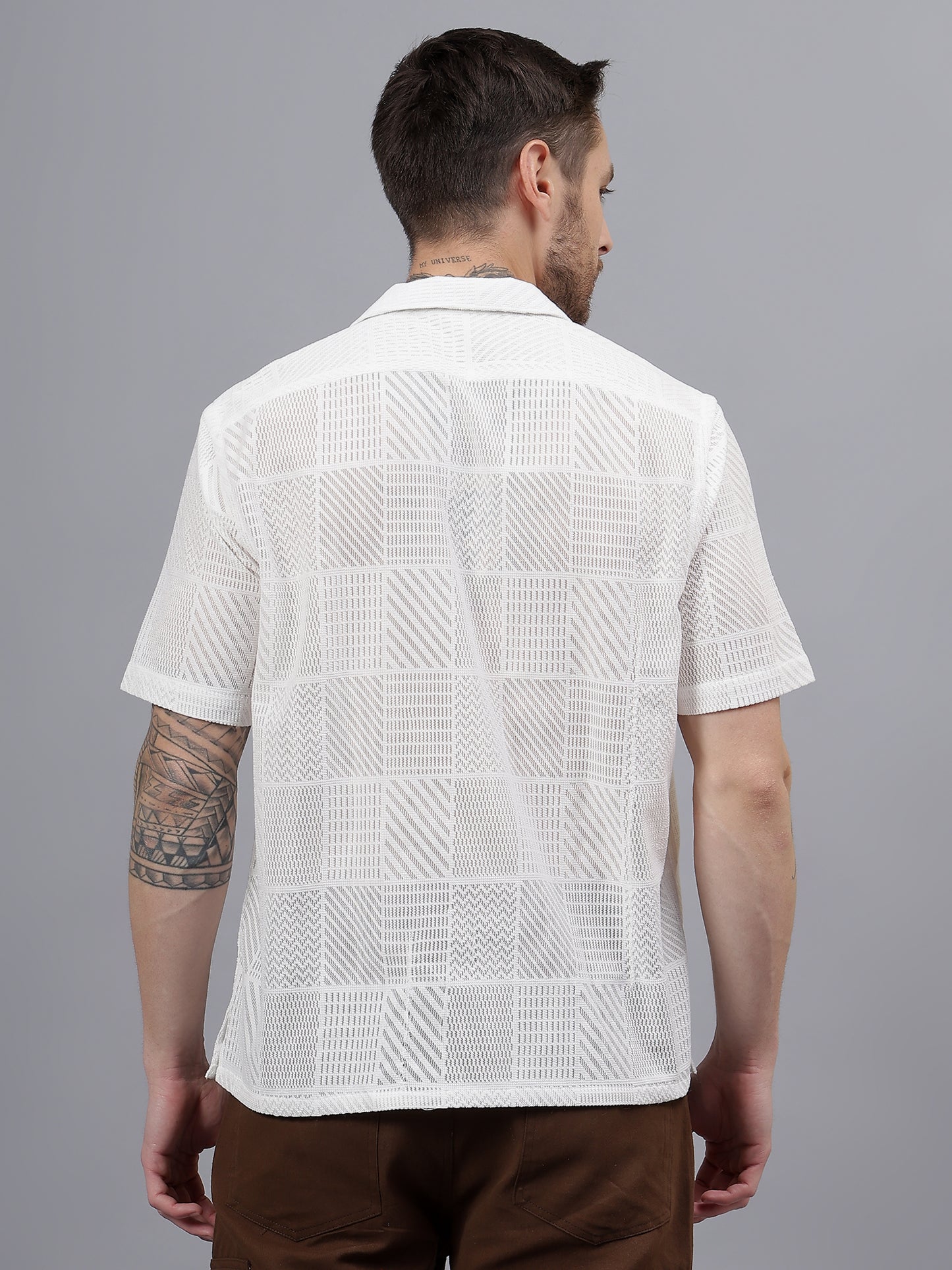 Tile Juq.  Half Sleeve White Trending  Men's Wear Shirt