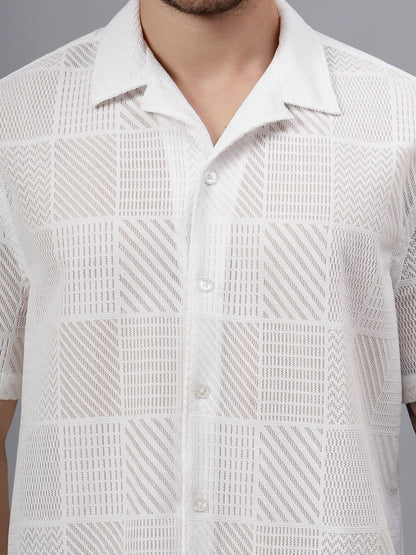 Tile Juq.  Half Sleeve White Trending  Men's Wear Shirt