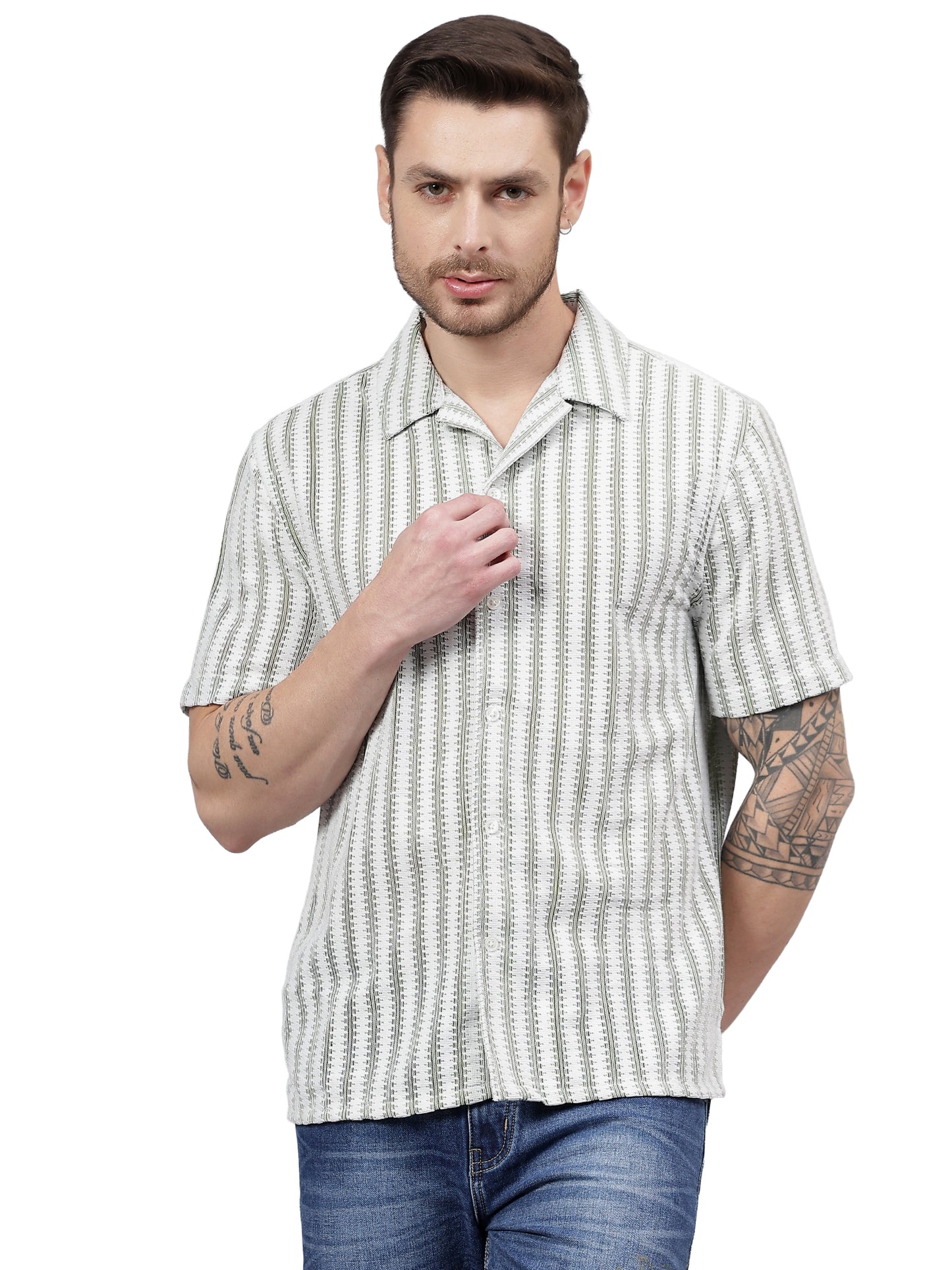 Mesh Juq. Half Sleeve Trending  Men's Wear Shirt