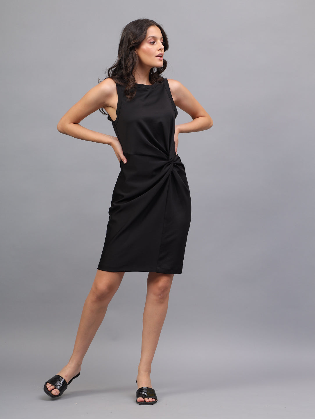 Back To Girl The Noir Knot Party Dress in Black - Image 7