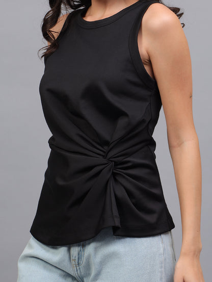 Back To Girl The Noir Knot Party Top in Black - Image 1