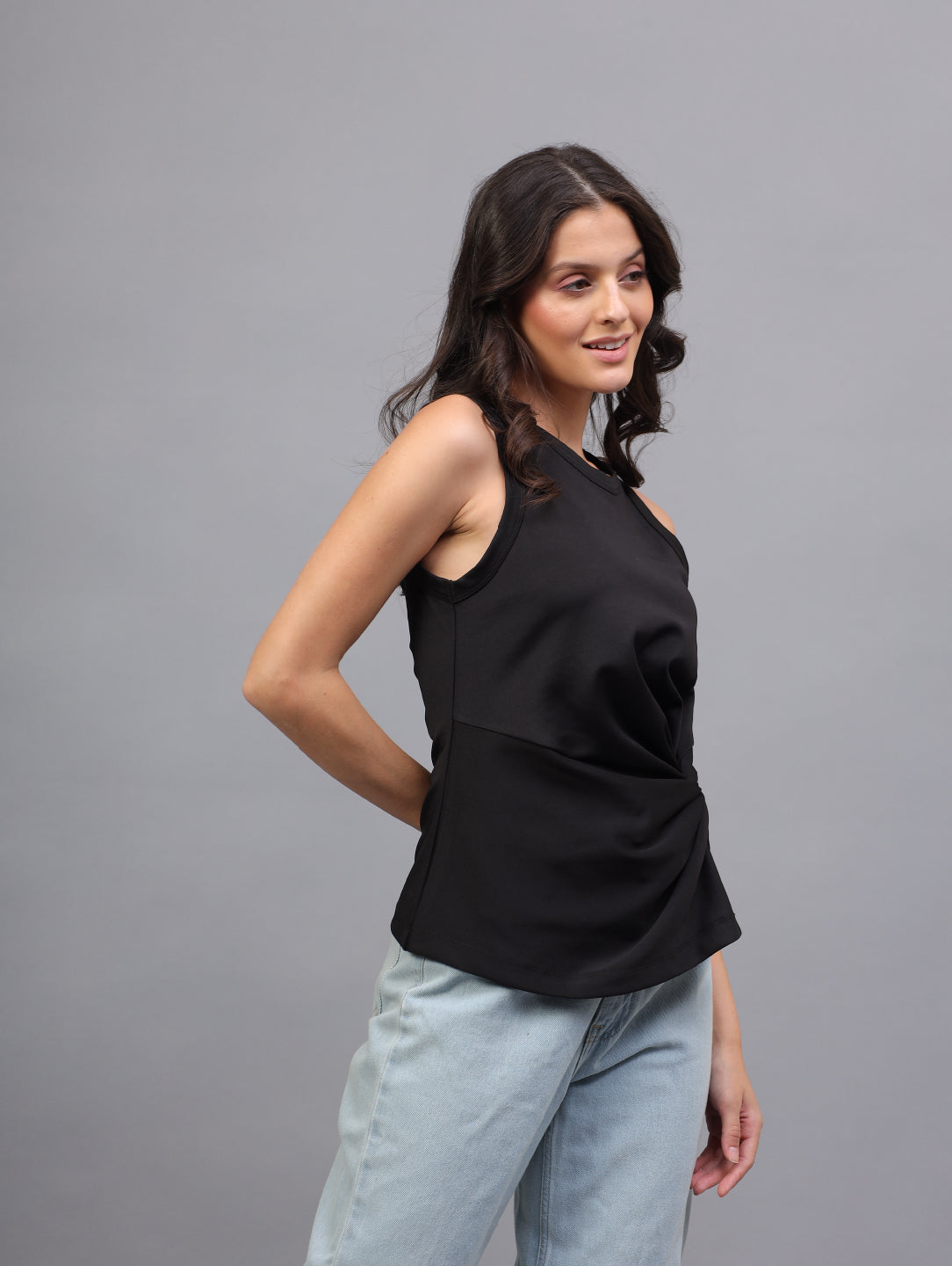 Back To Girl The Noir Knot Party Top in Black - Image 4