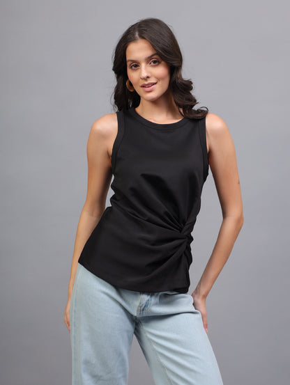 Back To Girl The Noir Knot Party Top in Black - Image 2