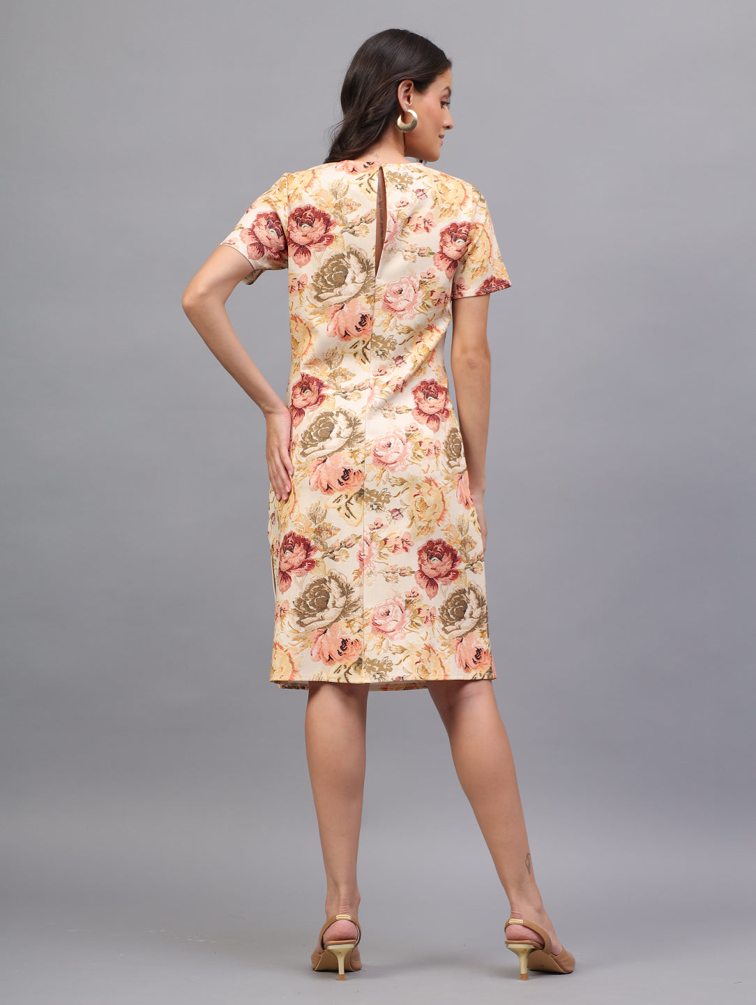 Vintage Rose Floral Party Dress
