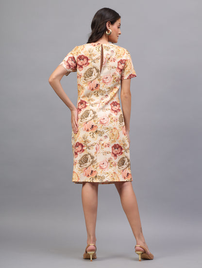 Vintage Rose Floral Party Dress