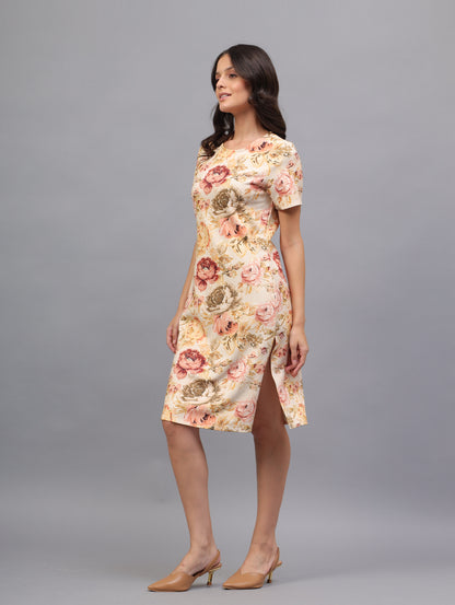Vintage Rose Floral Party Dress