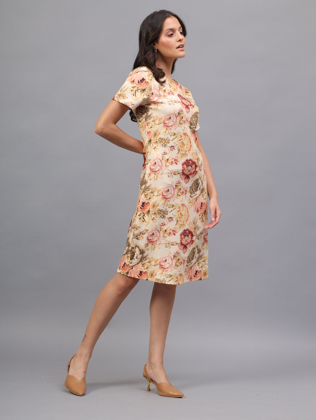 Vintage Rose Floral Party Dress