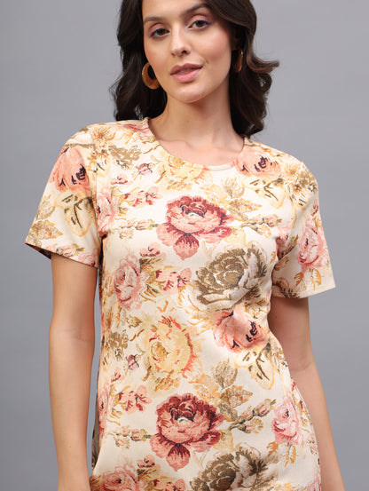 Vintage Rose Floral Party Dress