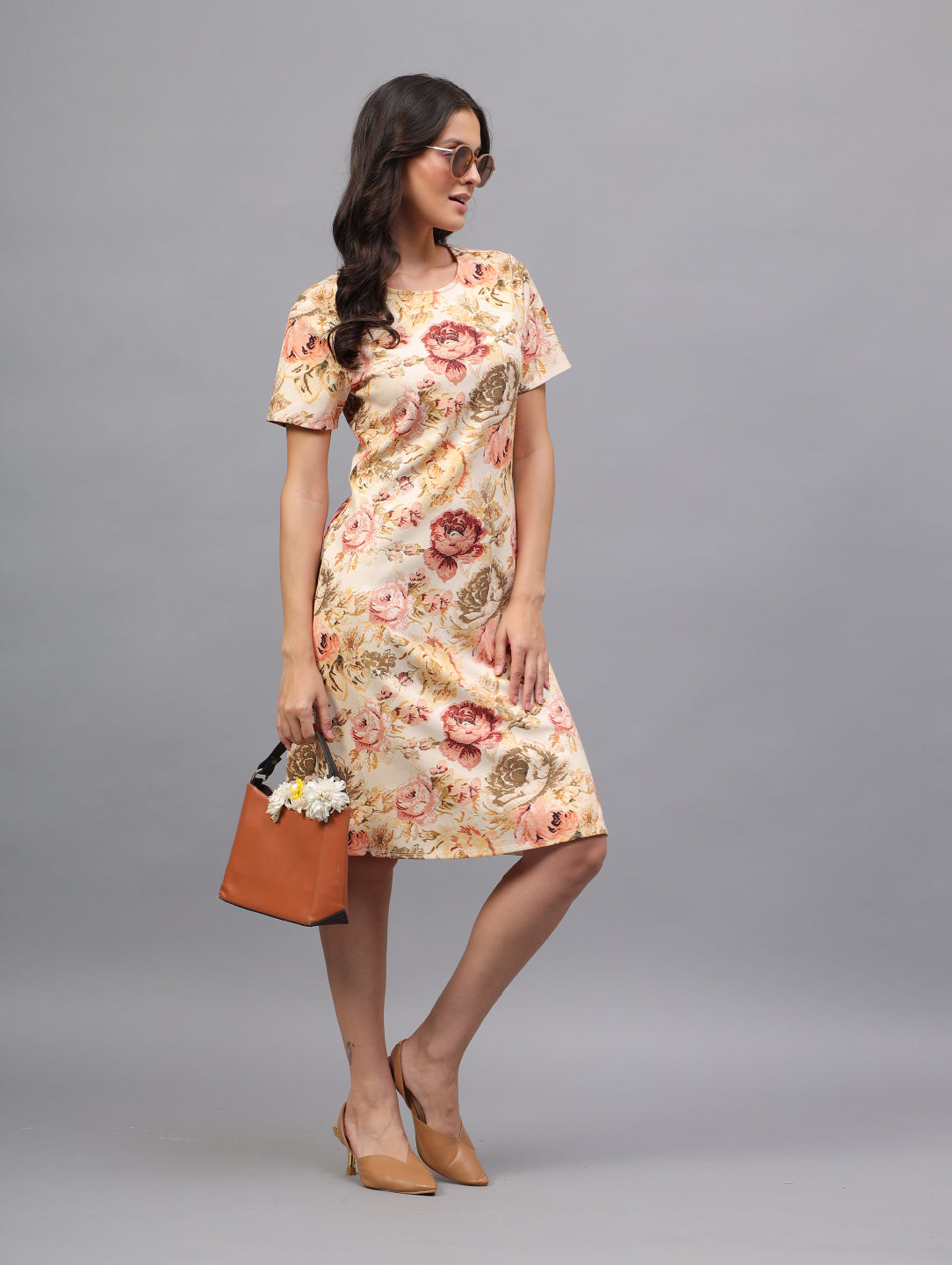 Vintage Rose Floral Party Dress