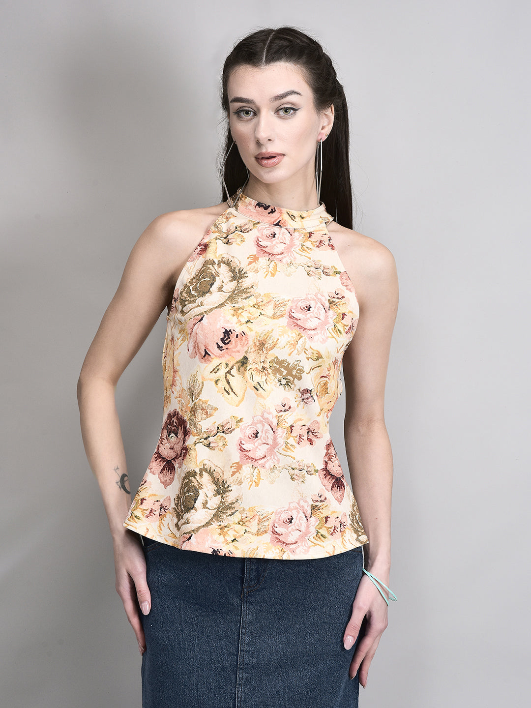 Vintage Rose Floral Party Top