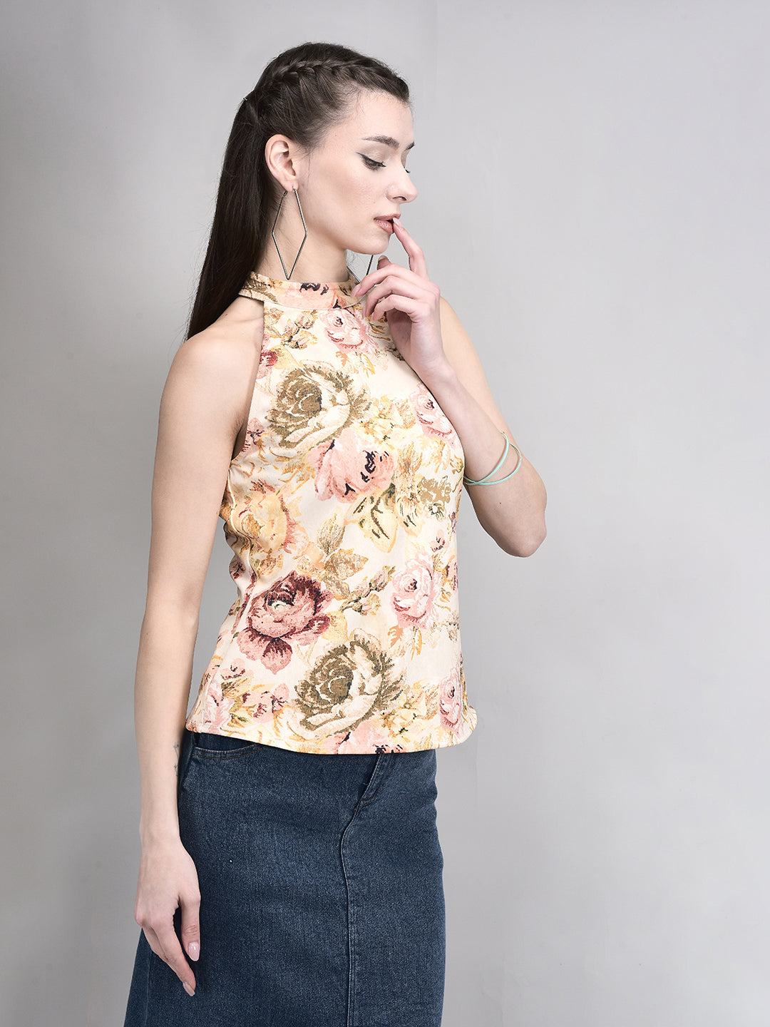 Vintage Rose Floral Party Top