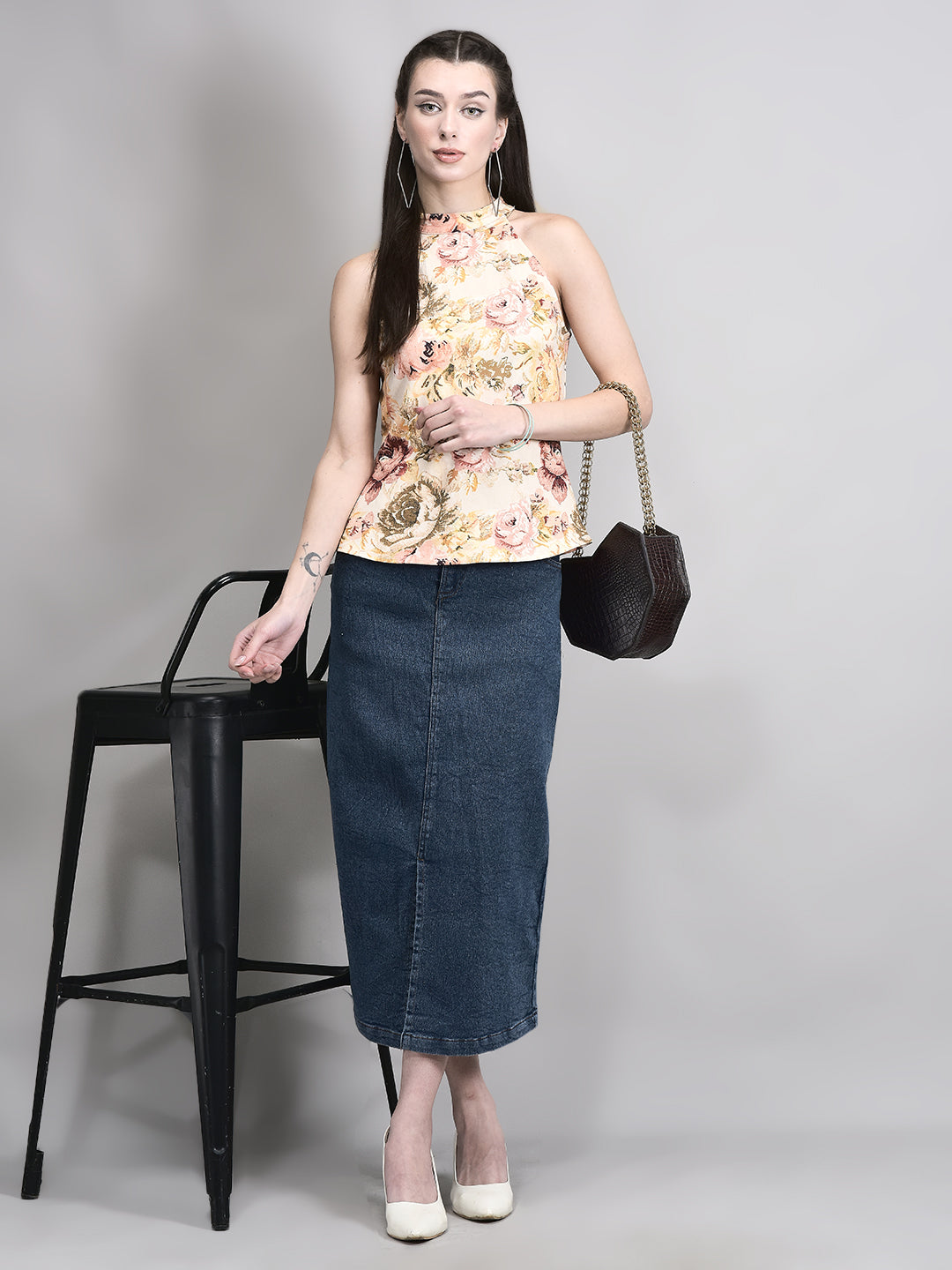 Vintage Rose Floral Party Top