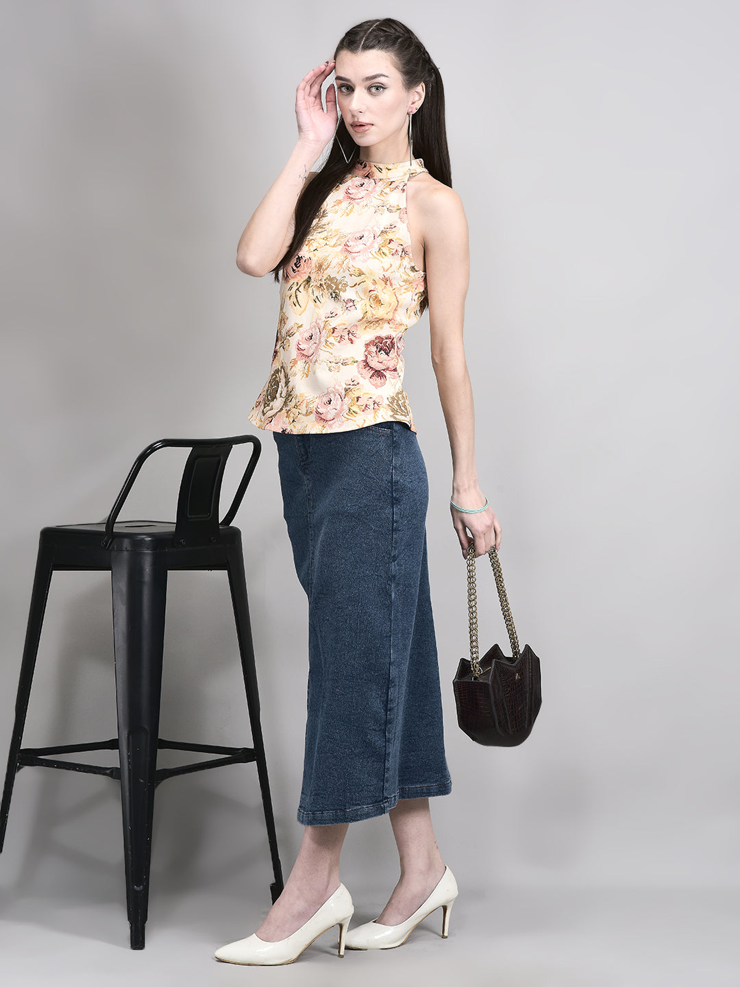 Vintage Rose Floral Party Top