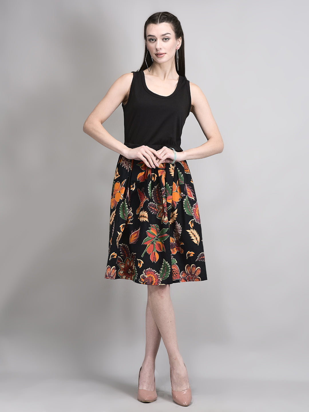 Timeless Black Bodycon Floral Dress