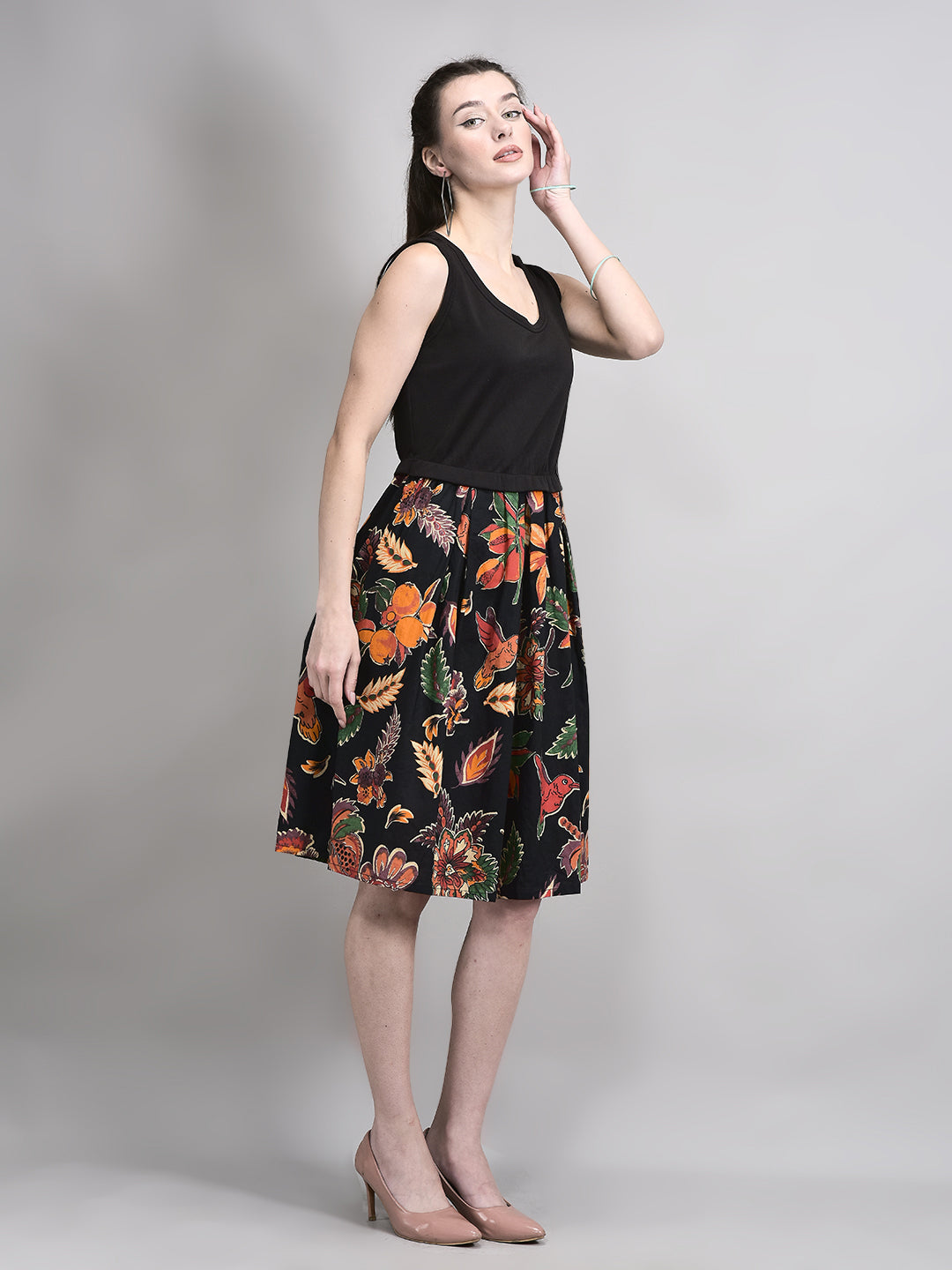 Timeless Black Bodycon Floral Dress
