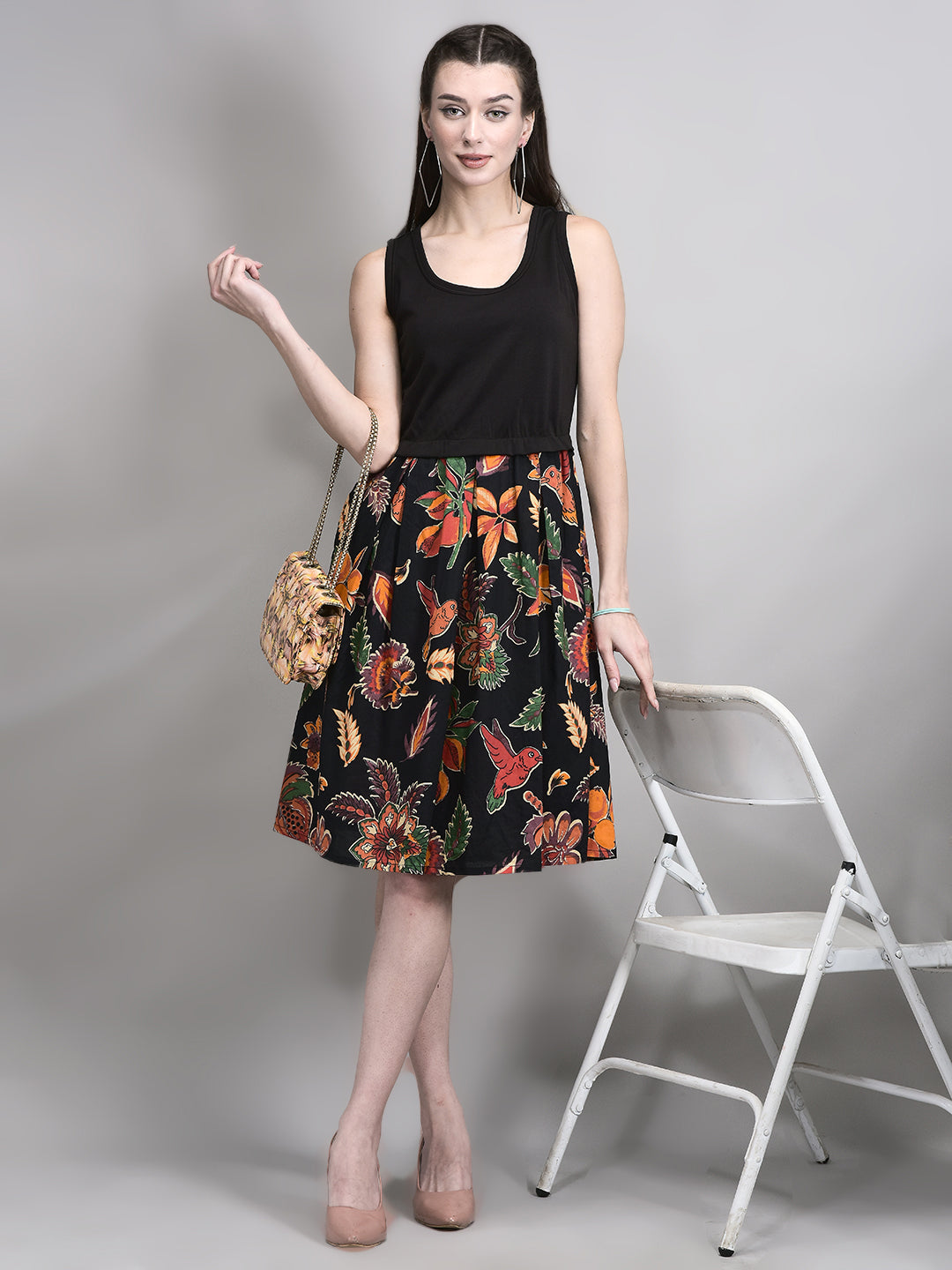 Timeless Black Bodycon Floral Dress