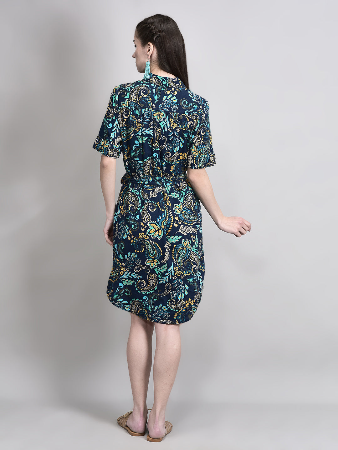 Classic Blue Paisley Shift Dress
