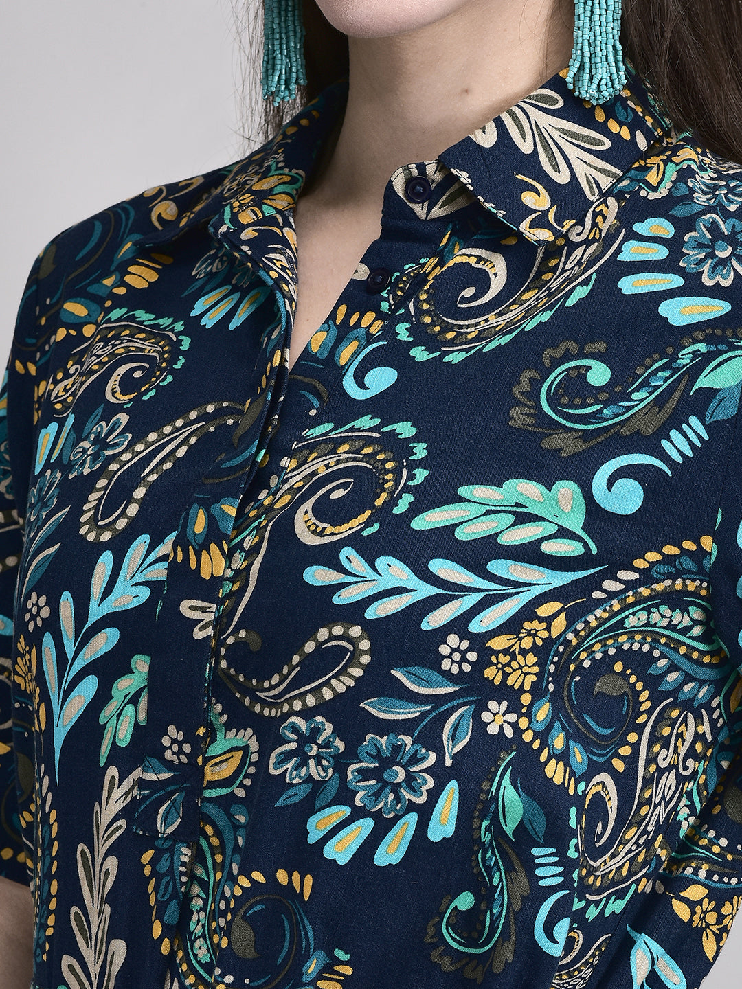 Classic Blue Paisley Shift Dress