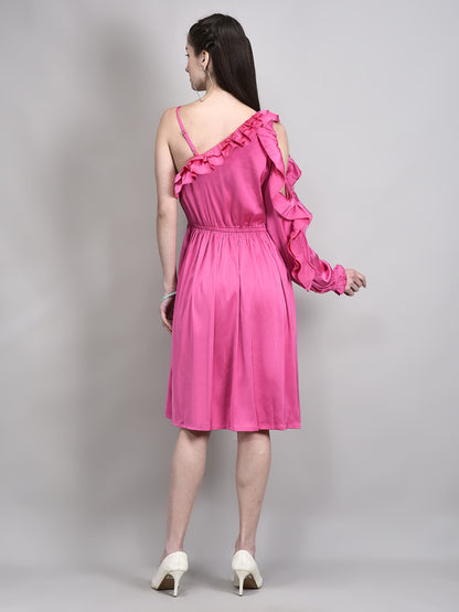 One Sleeve Frill Dress