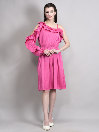 One Sleeve Frill Dress