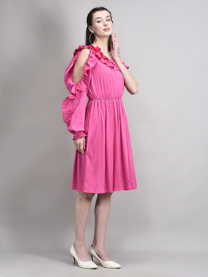 One Sleeve Frill Dress