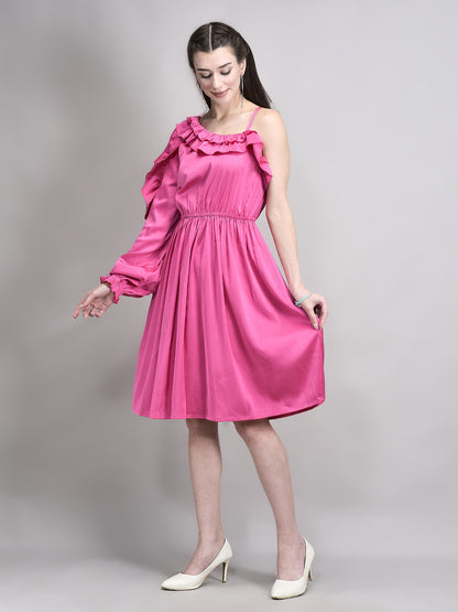 One Sleeve Frill Dress