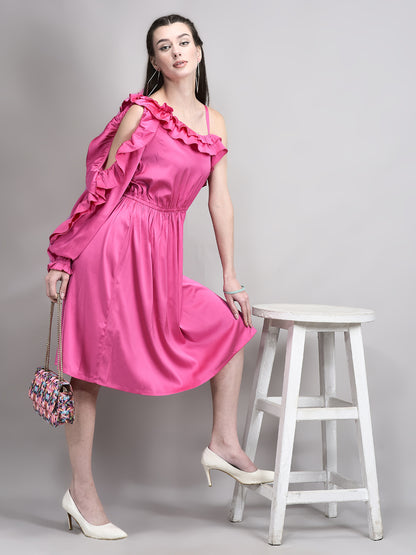 One Sleeve Frill Dress