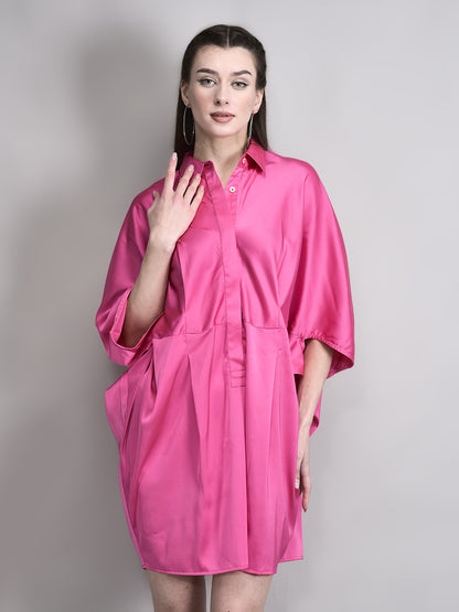 Luxe Pink Satin Cocoon Dress