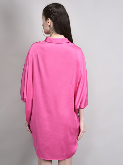 Luxe Pink Satin Cocoon Dress