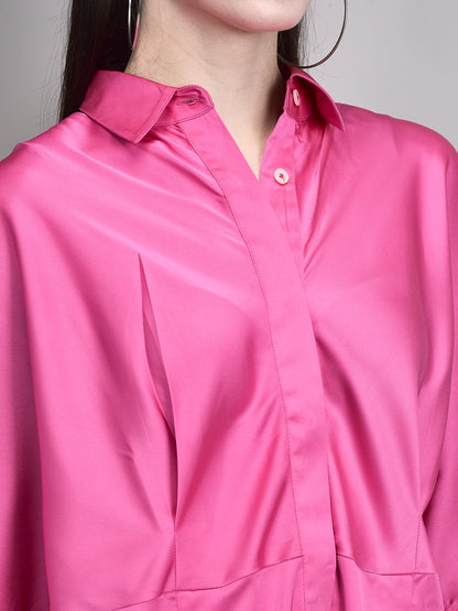Luxe Pink Satin Cocoon Dress